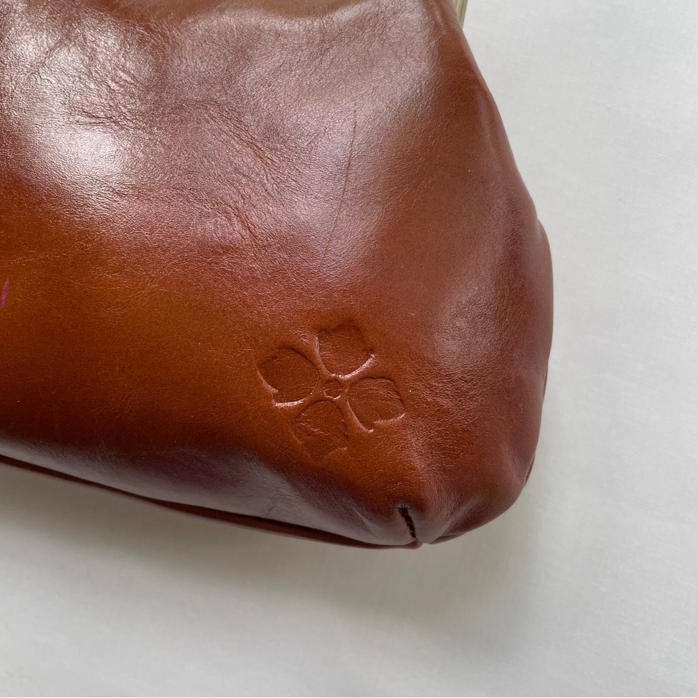 Classic Brown Leather Kiss-Lock Clutch - Picture 3 of 16